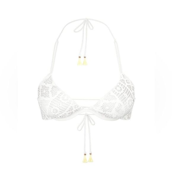Victoria's Secret Swim Archives Beach Lace Push-Up Bikini Top Coconut White 36DD - Picture 5 of 5